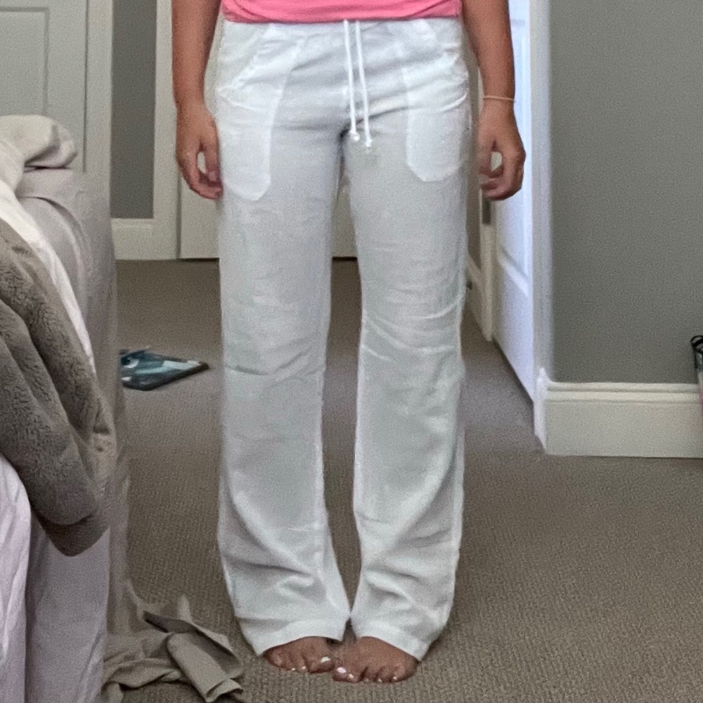white flare pants